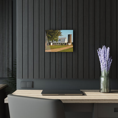 U R There Photography White Barn and Silo Rustic Farmhouse Acrylic Wall Print