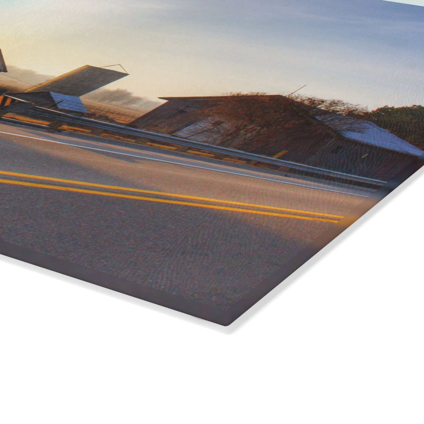 U R There Photography Wilder Road Foggy Morning Greys Rustic Farmhouse Tempered-Glass Cutting Board