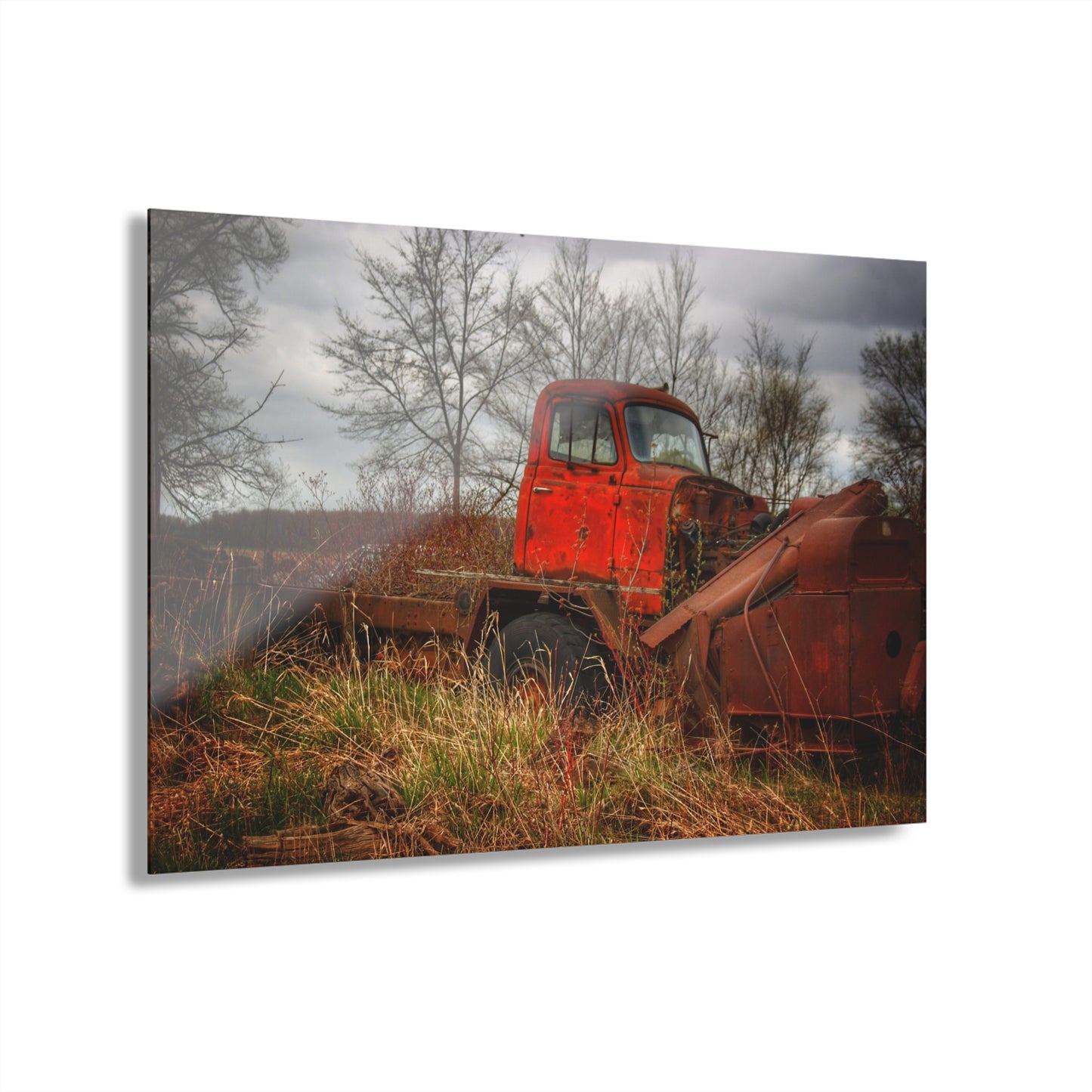 U R There Photography North Gates Road Rusted Red Rustic Farmhouse Acrylic Wall Print