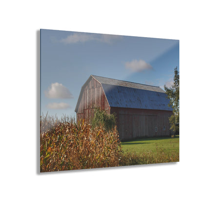 U R There Photography Croswell Fargo Road Red Rustic Farmhouse Acrylic Wall Print