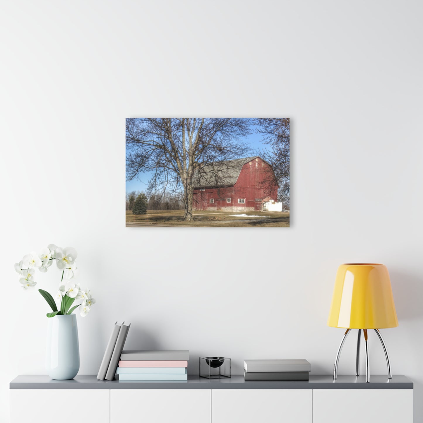 U R There Photography Dixon Road Red Rustic Farmhouse Acrylic Wall Print