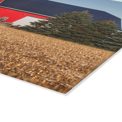 U R There Photography Kirk Road Modern Red Rustic Farmhouse Tempered-Glass Cutting Board