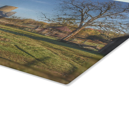 U R There Photography Bowers Road Greys I Rustic Farmhouse Tempered-Glass Cutting Board