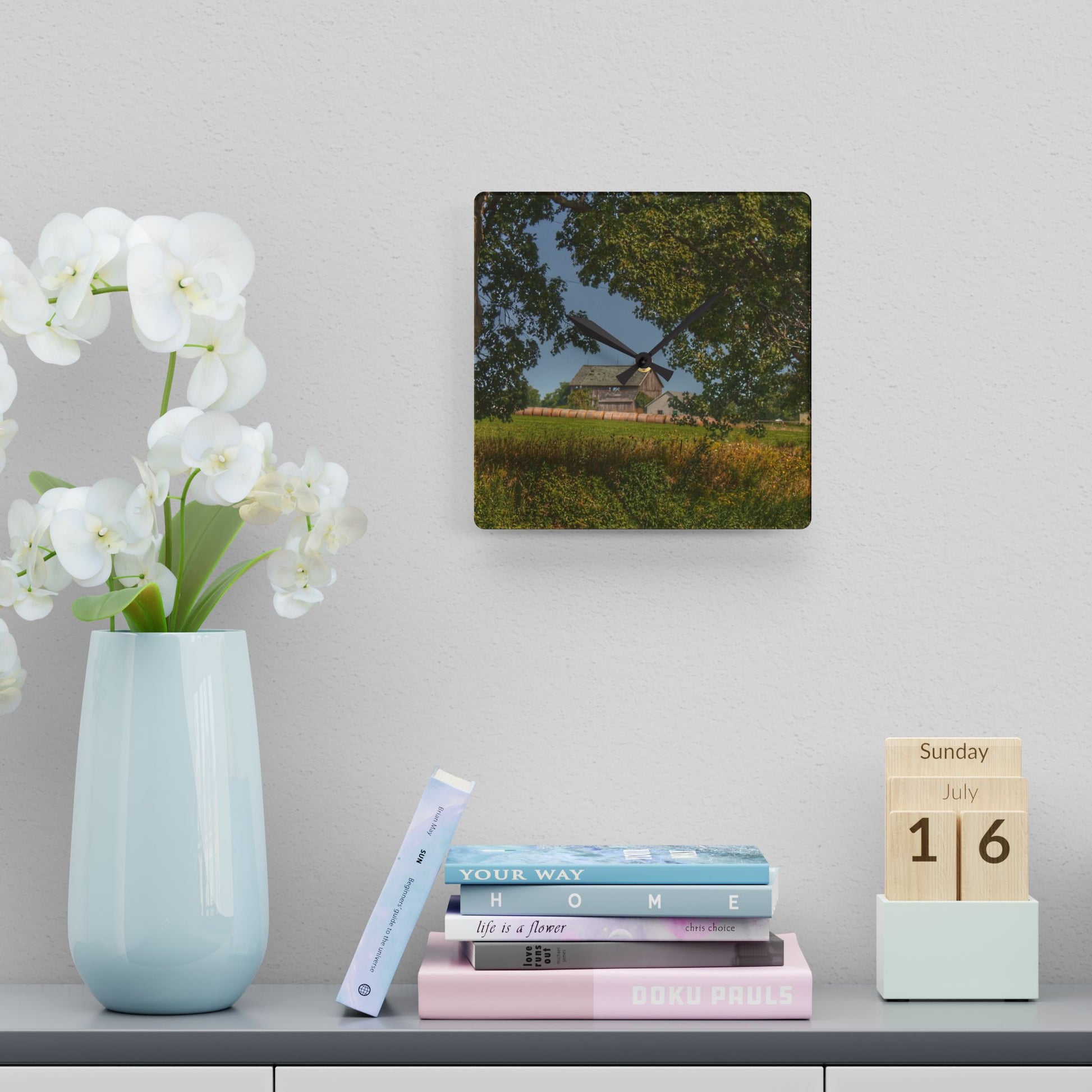 Rustic Farmhouse Wall Clock featuring Treasure Road Hay Barn