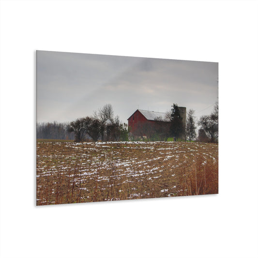 U R There Photography Brook Road Red Rustic Farmhouse Acrylic Wall Print