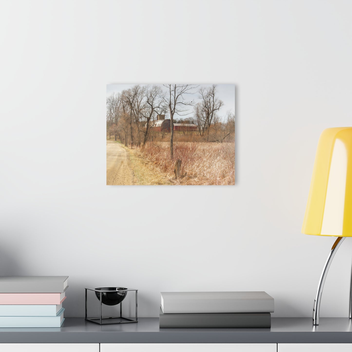 U R There Photography Hough Road Hidden Reds Rustic Farmhouse Acrylic Wall Print