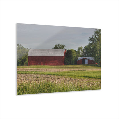 U R There Photography Catlin Road Reds Rustic Farmhouse Acrylic Wall Print