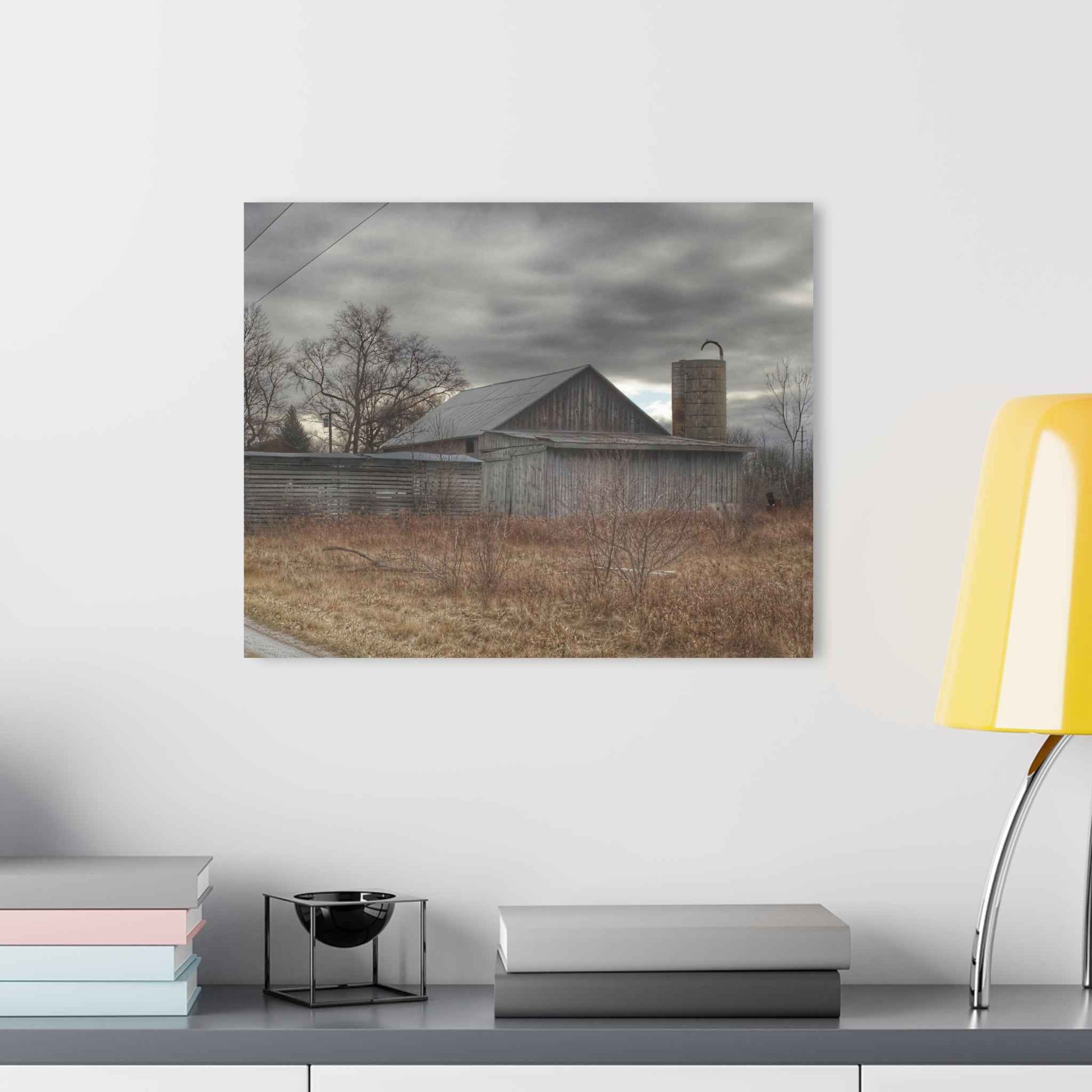 U R There Photography Church Road Grey I Rustic Farmhouse Acrylic Wall Print