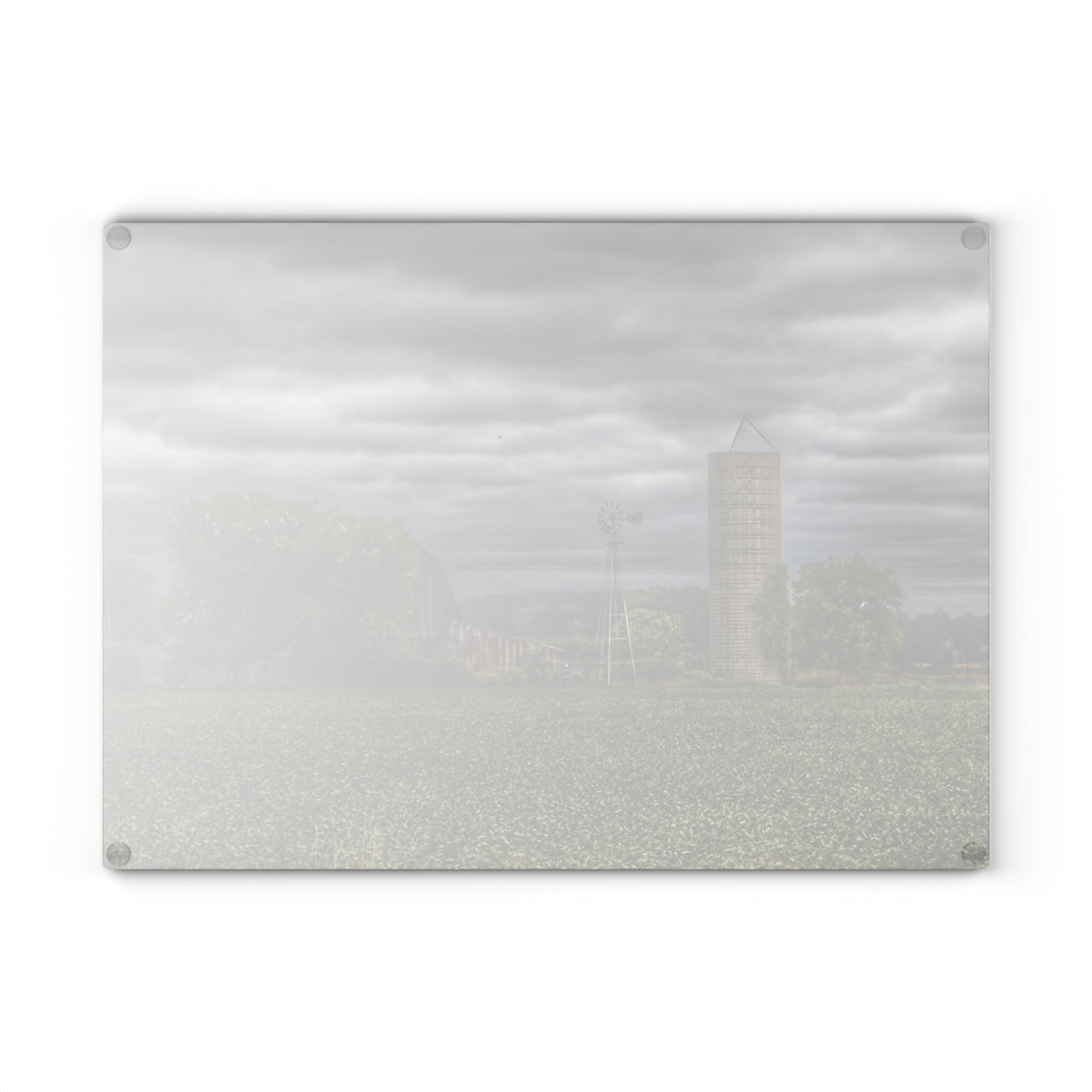 U R There Photography Rider Road Grey Rustic Farmhouse Tempered-Glass Cutting Board