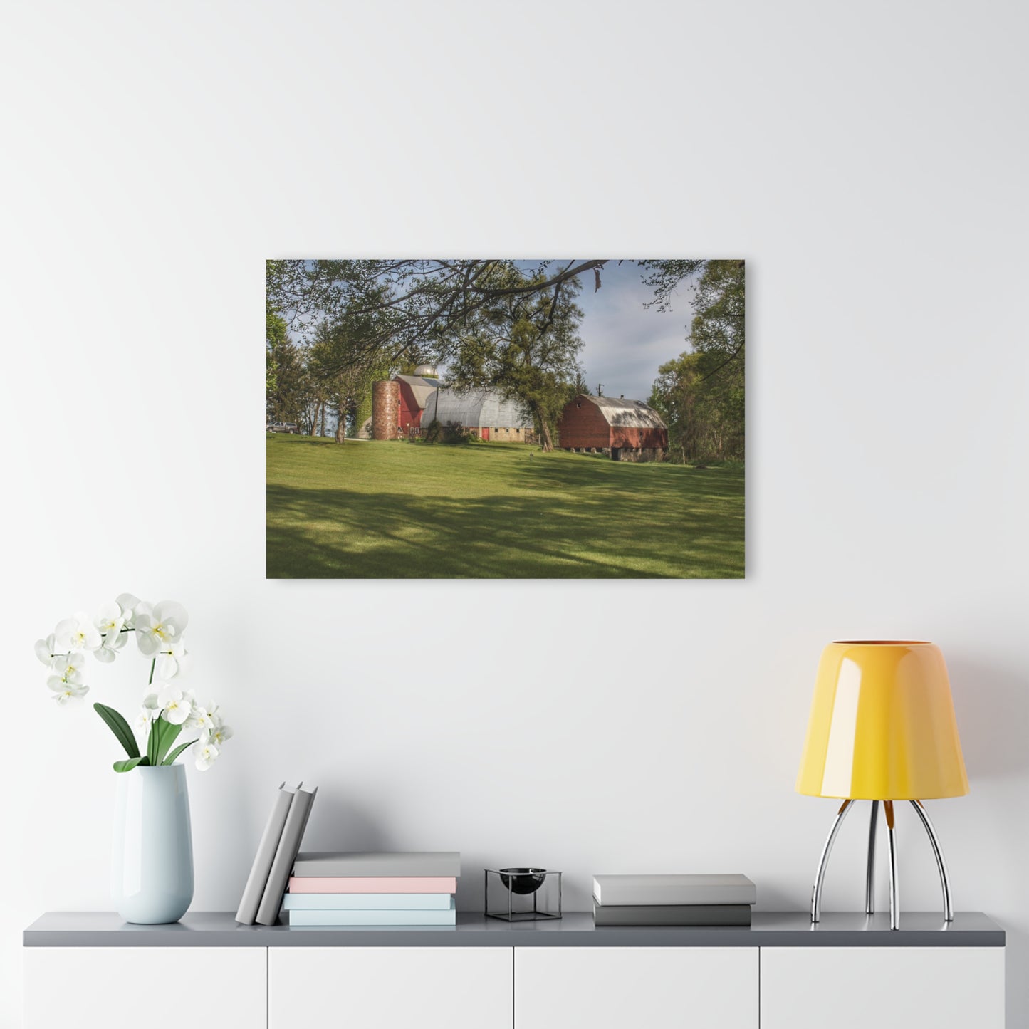 U R There Photography Clark Park Road Reds Rustic Farmhouse Acrylic Wall Print