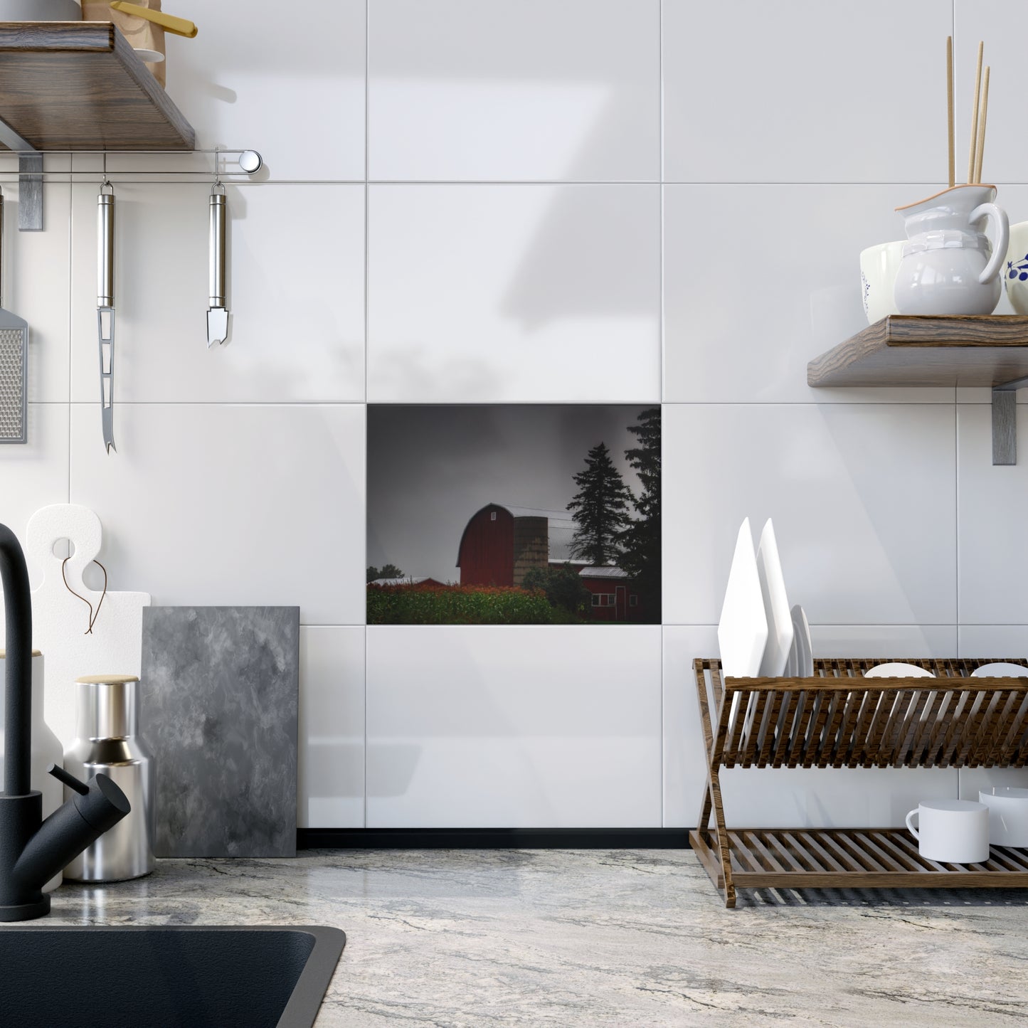 U R There Photography Beyond the Fog on Haines Rustic Farmhouse Decorative Ceramic Tile