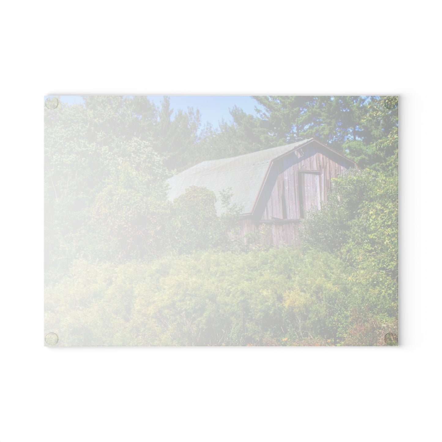 U R There Photography Saginaw Road Hidden Grey Rustic Farmhouse Tempered-Glass Cutting Board