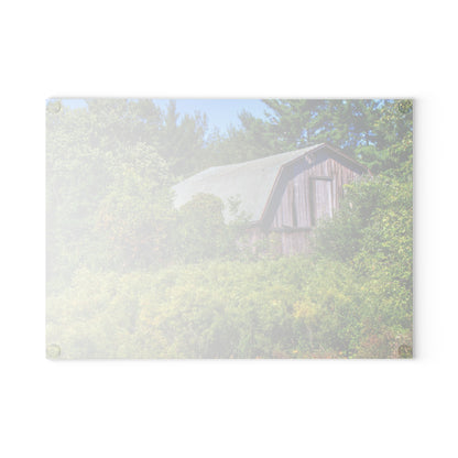 U R There Photography Saginaw Road Hidden Grey Rustic Farmhouse Tempered-Glass Cutting Board