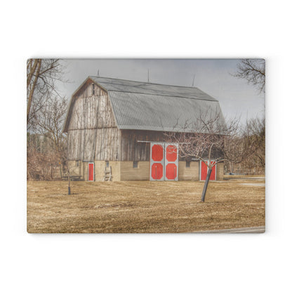 U R There Photography Sheridan Road Grey Rustic Farmhouse Tempered-Glass Cutting Board