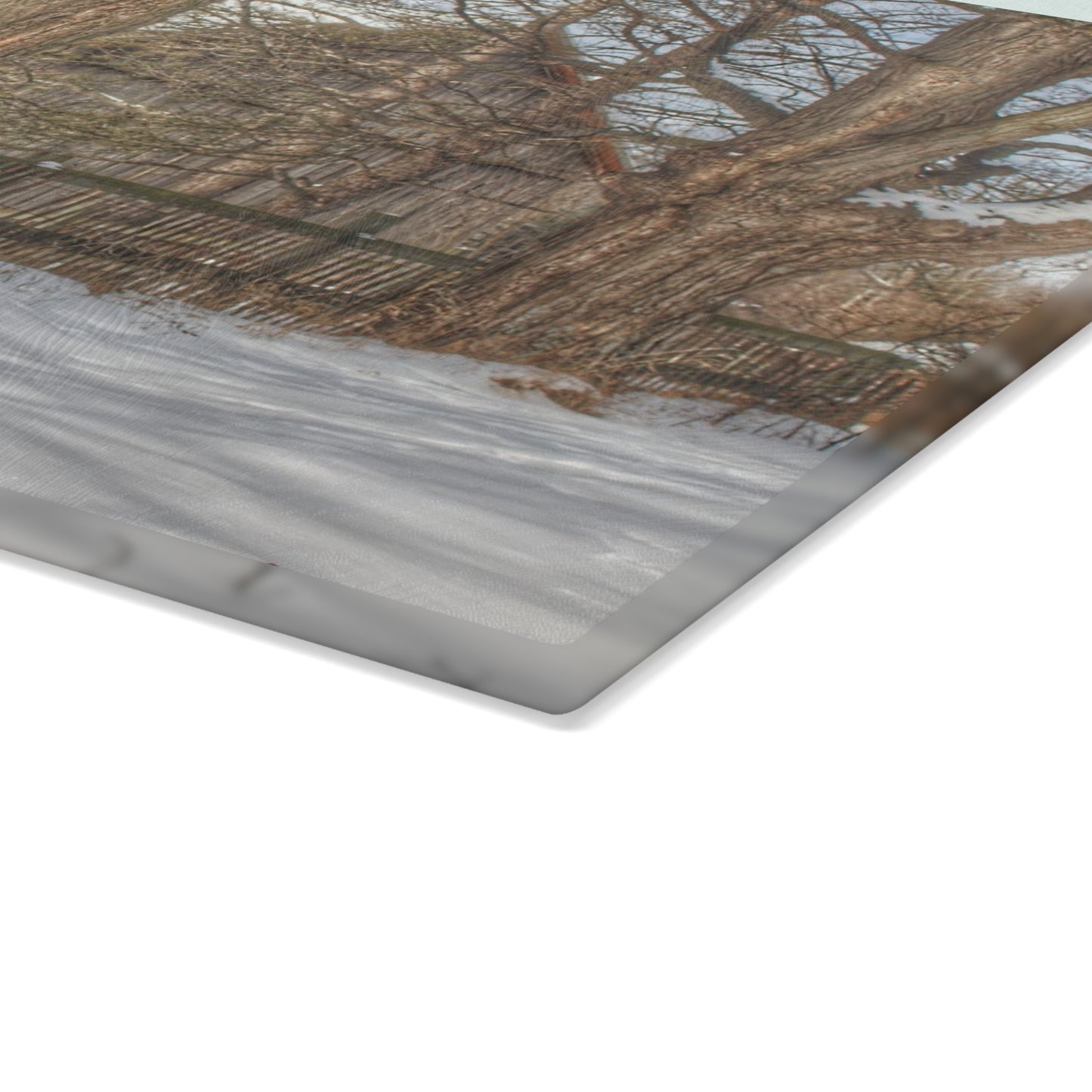 U R There Photography English Road Grey Rustic Farmhouse Tempered-Glass Cutting Board