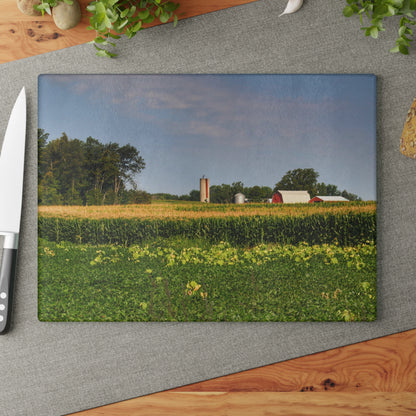 Barn Boutique Rustic Tempered-Glass Cutting Board| Across the Field in Clifford