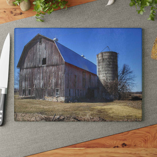 U R There Photography North Irish Red I Rustic Farmhouse Tempered-Glass Cutting Board