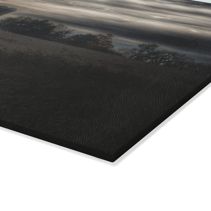U R There Photography Across the Field on Brown City Road Rustic Farmhouse Tempered-Glass Cutting Board