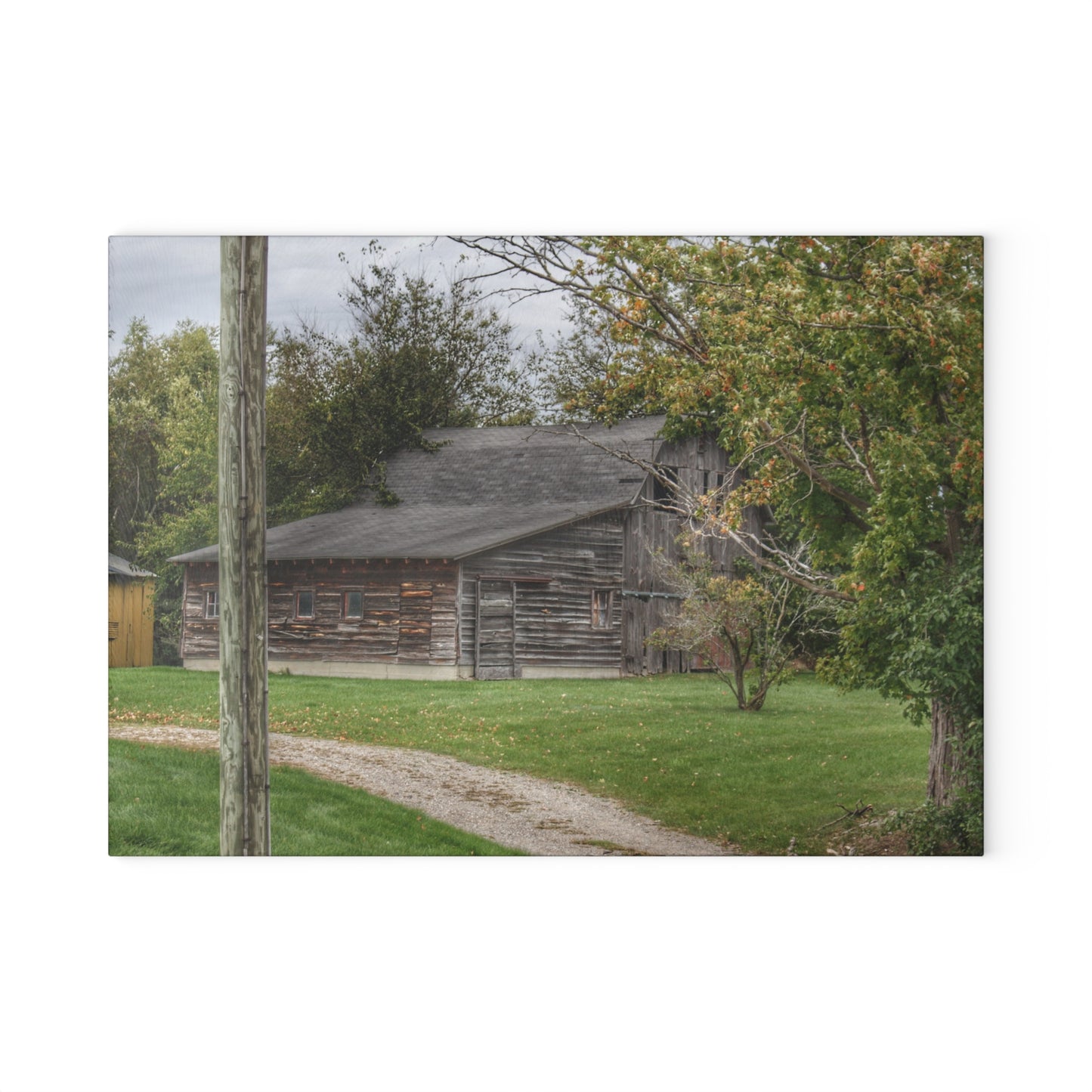 U R There Photography Hayes Road Hidden II Rustic Farmhouse Tempered-Glass Cutting Board