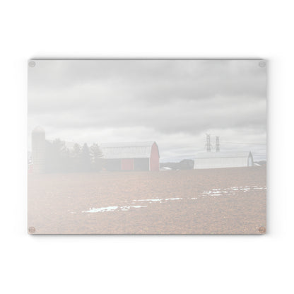 U R There Photography Ormes Road Old Grey Rustic Farmhouse Tempered-Glass Cutting Board