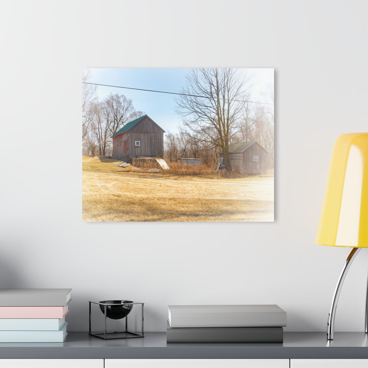 U R There Photography Klam Road Hillside Greys Rustic Farmhouse Acrylic Wall Print