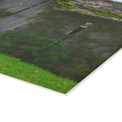 U R There Photography Caro Road Twin Grey I Rustic Farmhouse Tempered-Glass Cutting Board