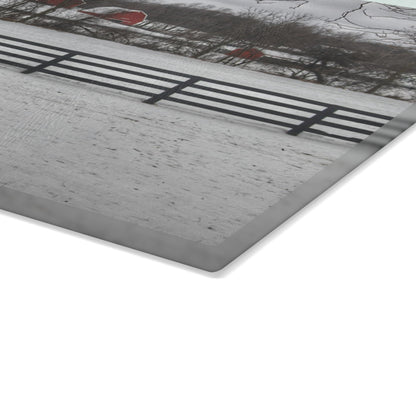 U R There Photography Barns of Barber Road II Rustic Farmhouse Tempered-Glass Cutting Board