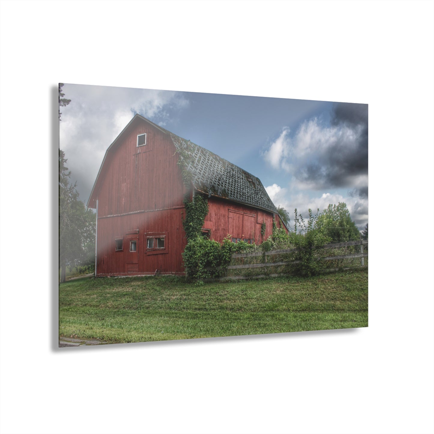 U R There Photography Hegal Road Old Red I Rustic Farmhouse Acrylic Wall Print