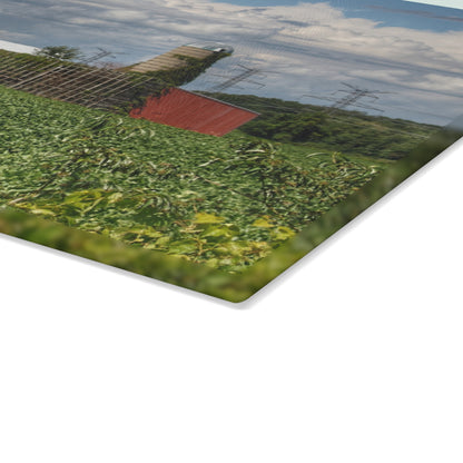 U R There Photography Montrose Farm I Rustic Farmhouse Tempered-Glass Cutting Board