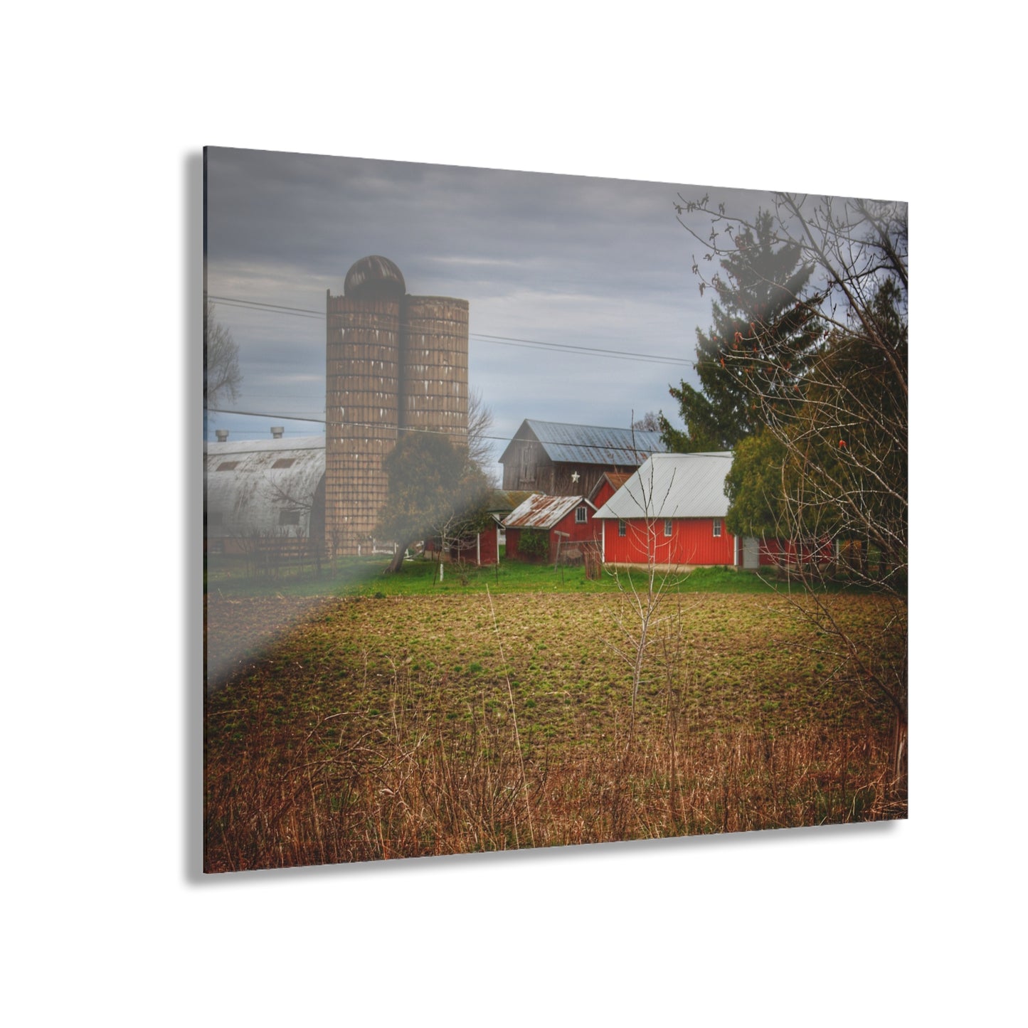 U R There Photography Fostoria Road Greys Rustic Farmhouse Acrylic Wall Print
