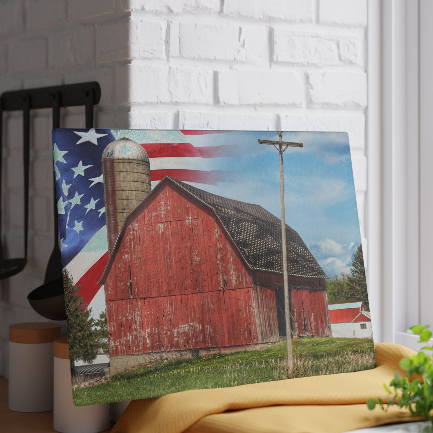 U R There Photography An American Farm I Rustic Farmhouse Tempered-Glass Cutting Board