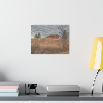 U R There Photography Grey Road Hillside Red I Rustic Farmhouse Acrylic Wall Print