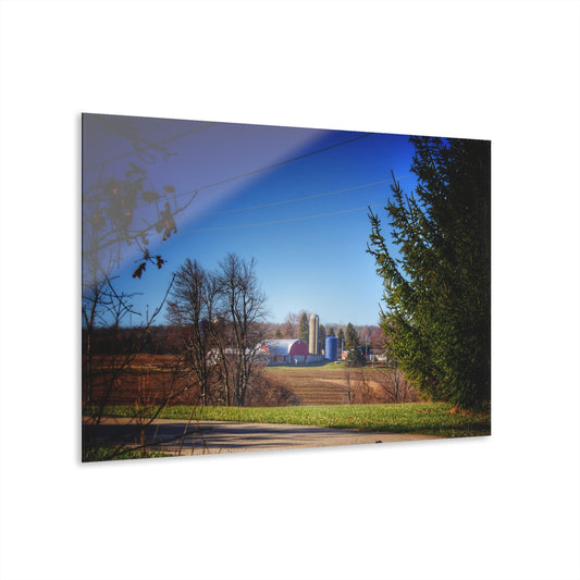 U R There Photography Across the Field on Brocker Road Rustic Farmhouse Acrylic Wall Print