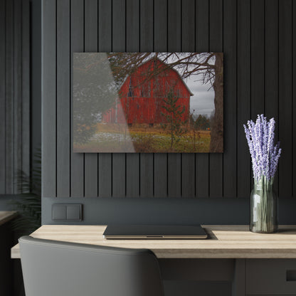 U R There Photography Johnsonmill Road Hidden Red Rustic Farmhouse Acrylic Wall Print