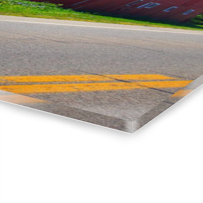 U R There Photography Dryden Road Red Rustic Farmhouse Acrylic Wall Print