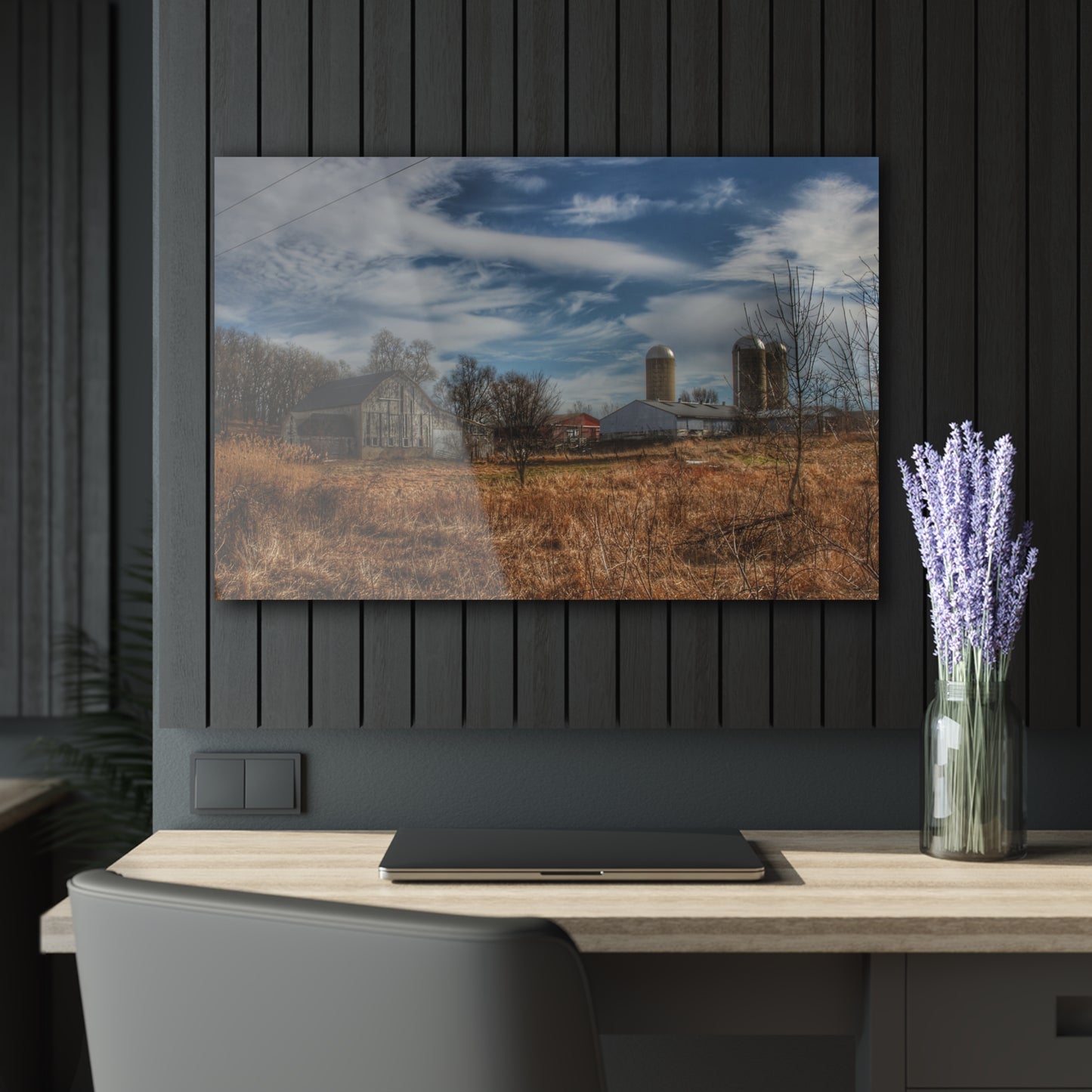 U R There Photography Newark Road White II Rustic Farmhouse Acrylic Wall Print