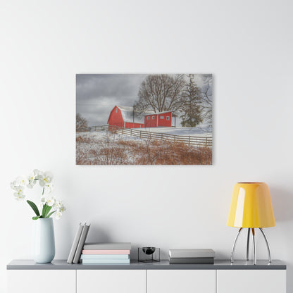 U R There Photography Catlin Red and Fence II Rustic Farmhouse Acrylic Wall Print