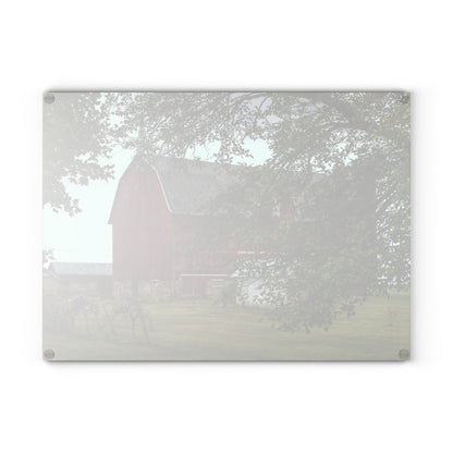 Barn Boutique Rustic Tempered-Glass Cutting Board| Weaver Road Red I