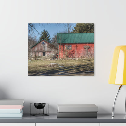 U R There Photography Roadside Reds Rustic Farmhouse Acrylic Wall Print