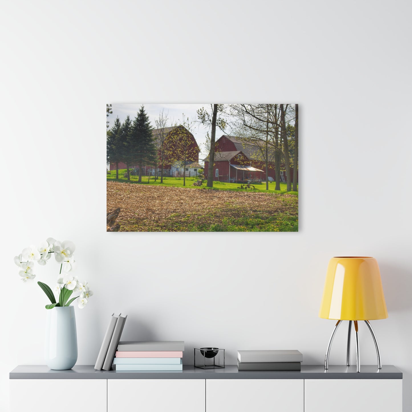 U R There Photography Bishop Road Reds III Rustic Farmhouse Acrylic Wall Print