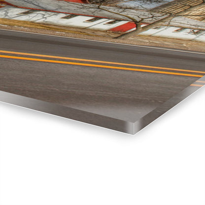 U R There Photography Newark Road Red and Silos III Rustic Farmhouse Acrylic Wall Print