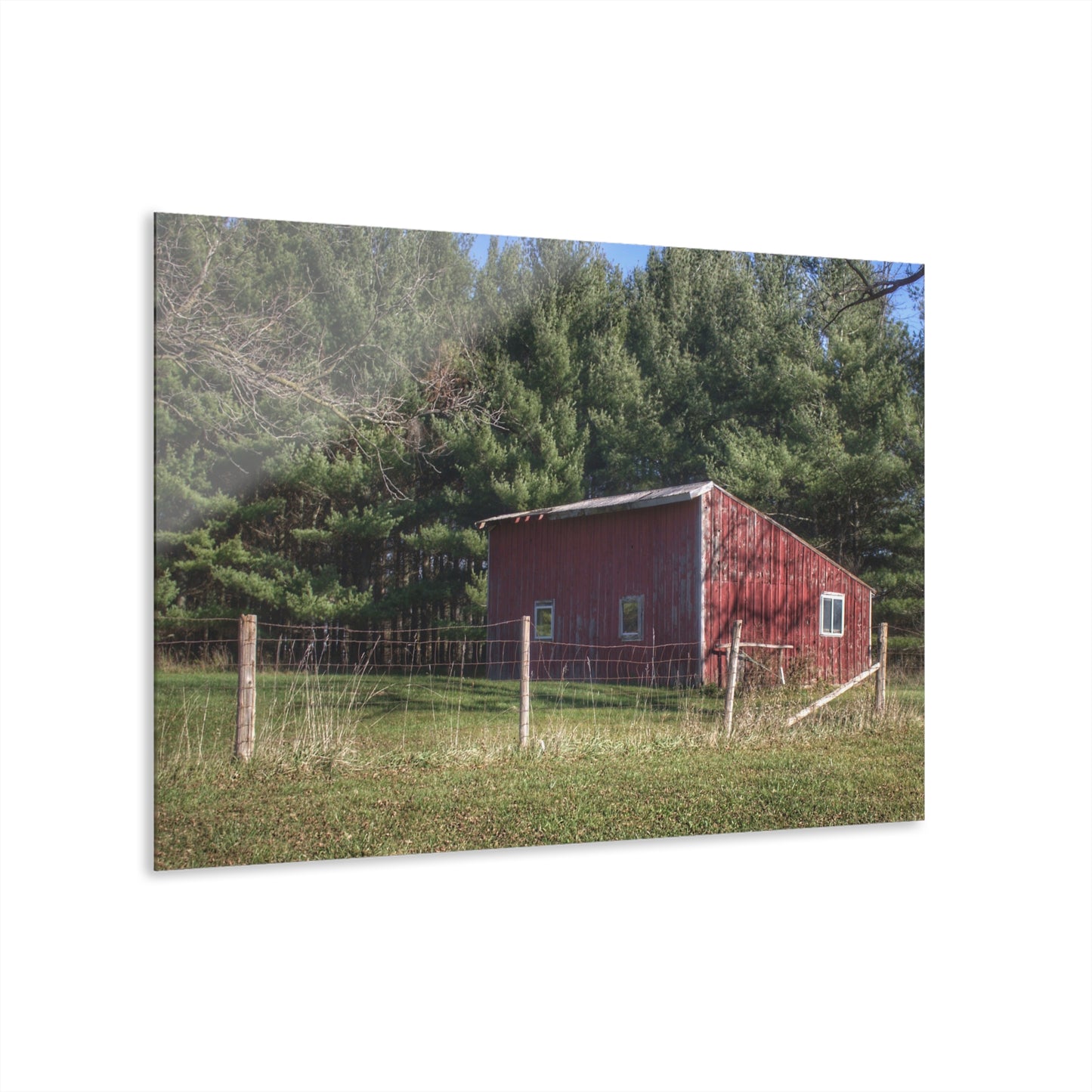 U R There Photography Little Red Shack Rustic Farmhouse Acrylic Wall Print