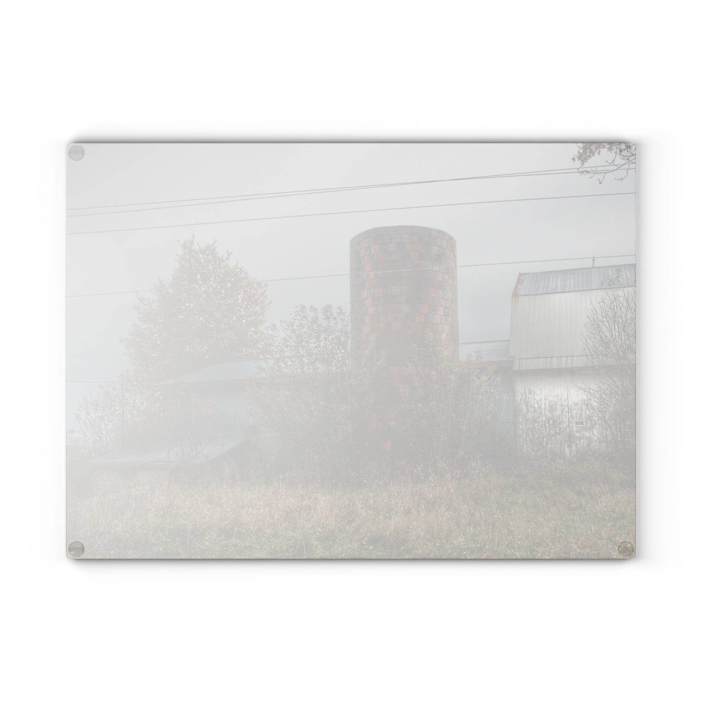 U R There Photography Bordman Road Grey Rustic Farmhouse Tempered-Glass Cutting Board