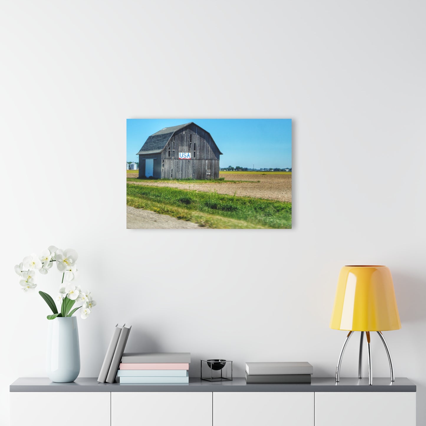 U R There Photography Unionville M-25 USA Grey Rustic Farmhouse Acrylic Wall Print