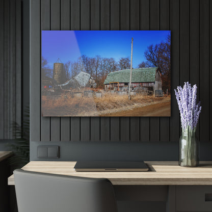 Romeo Plank Road Forgotten Greys II Rustic Farmhouse Acrylic Wall Print 36" x 24" (Horizontal) 0.25''