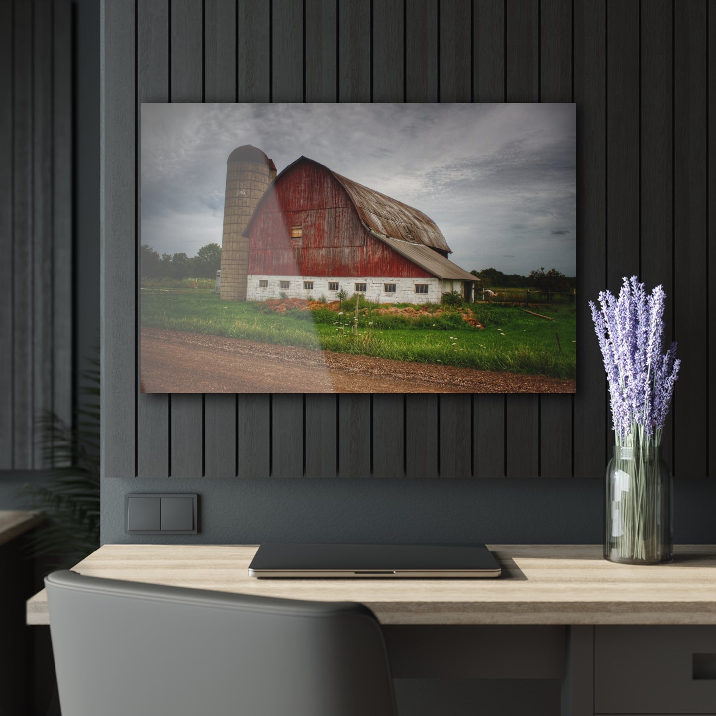 U R There Photography Washburn Road Red Rustic Farmhouse Acrylic Wall Print