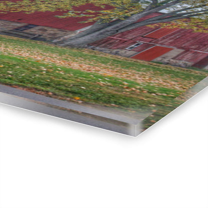 U R There Photography Mayville Lapeer Road Red in the Fall Rustic Farmhouse Acrylic Wall Print