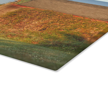 U R There Photography Bearanger Road Red Rustic Farmhouse Tempered-Glass Cutting Board