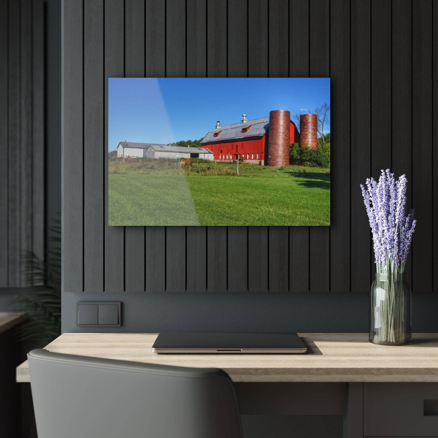 Barn Boutique Modern Farmhouse Acrylic Wall Print| Baldwin Red II