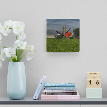 U R There Photography Richardson Road Farm Rustic Farmhouse Acrylic Analog Wall Clock